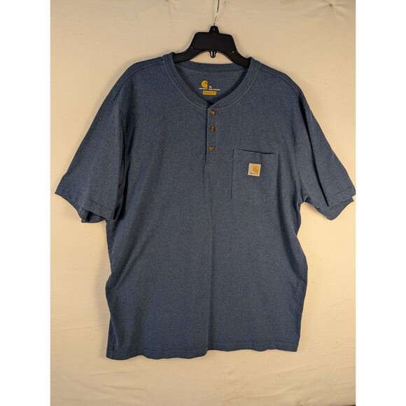 Carhartt Henley Shirt Mens XL Original Fit Short Sleeve Pullover Loose Baggy Y2K - Picture 1 of 5